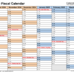 Fiscal Calendars 2025 Free Printable Word Templates