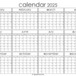 Free Fillable Yearly Calendar 2025 Pdf Ardyth Loella