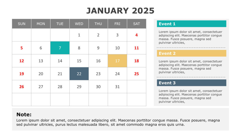 Free PowerPoint Calendar Template 2025