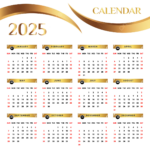 Jahreskalender 2025 Mit Schwarz Und Gold Vektor Kalender Kalender