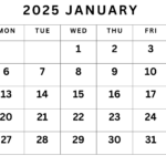 January 2025 Calendar Printable PDF Template With Holidays