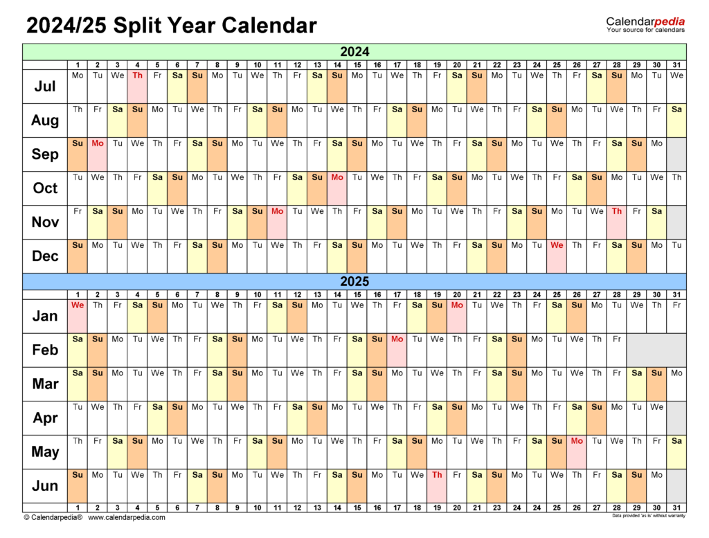 July 2024 To June 2025 Calendar List Of Disney Project 2025