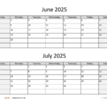 June 2025 And July 2025 Calendar Week Number Betsey Korrie