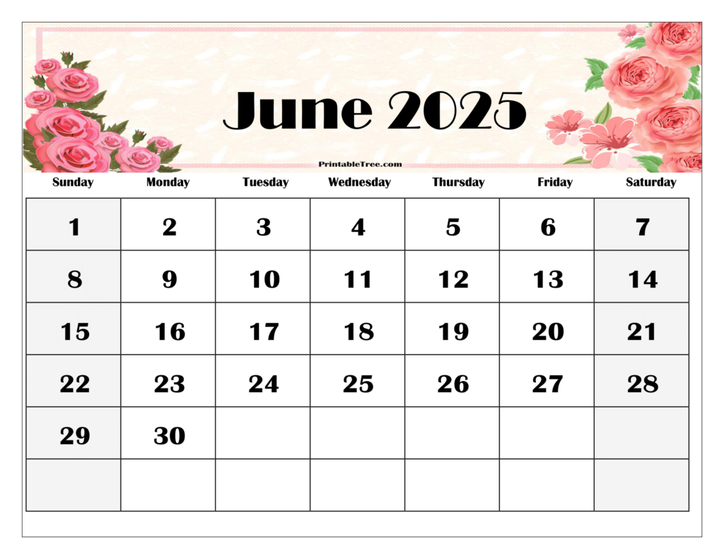 June Calendar Printable 2025 Images Charles Turner