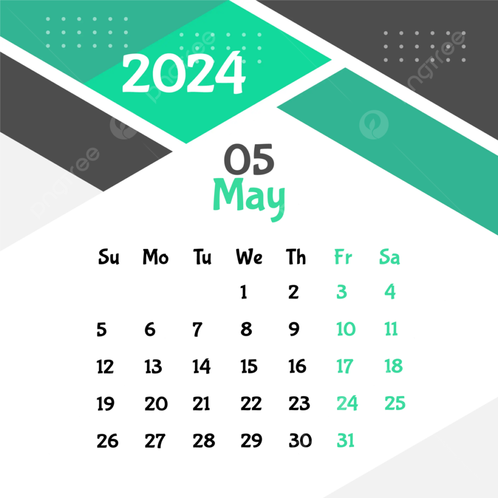 Kalenderentwurfsvorlage F r Mai 2024 Vektor Mai 2024 Kalender Mai 