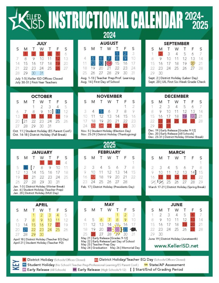 Keller Independent School District Calendar 2024 2025