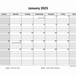 Large Grid Calendar 2025 Printable Lucia Rivalee