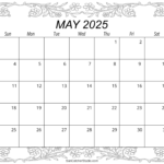 May 2025 Calendar Free Printable DIY Projects Patterns Monograms