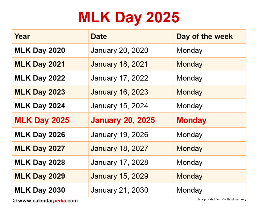 Mlk 2024 Calendar Tania Florenza