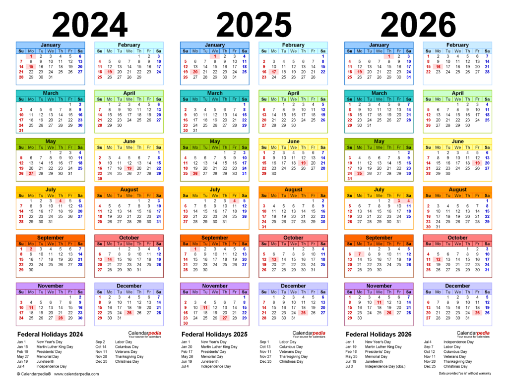 Multi Year Monthly Calendar 2024 2025 Conny Diannne