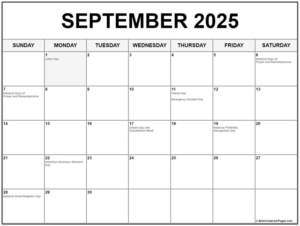 Navigating September 2025 A Guide To National Holidays 2025 National 