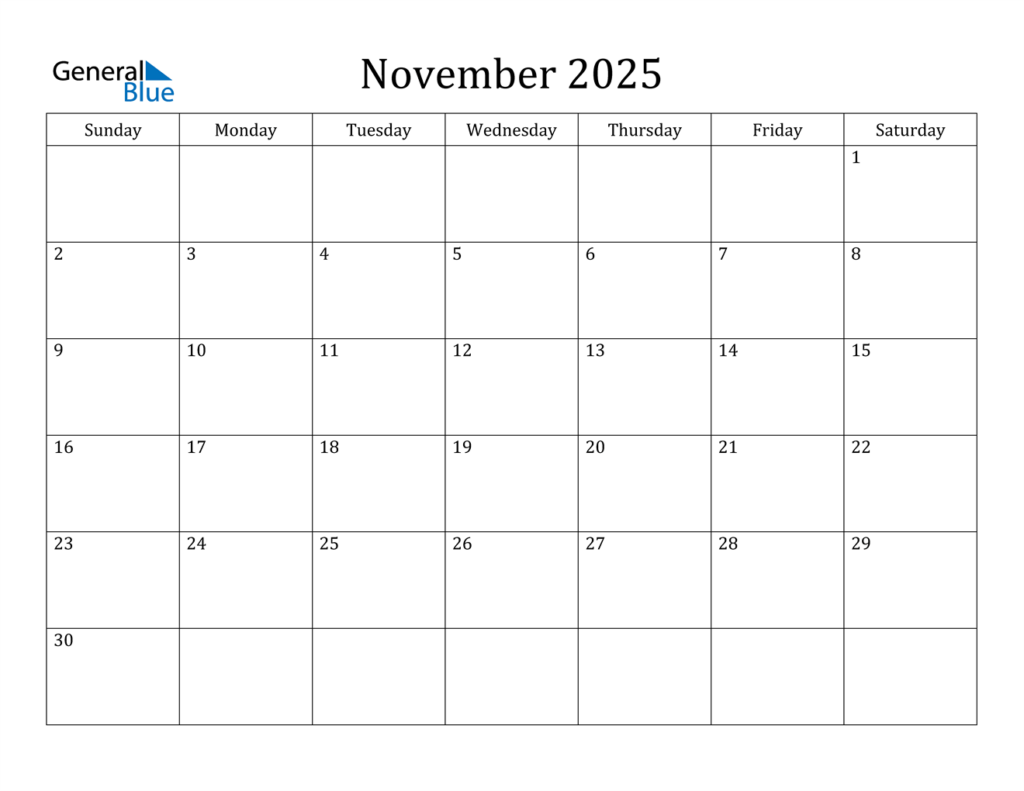 November 2025 Calendar