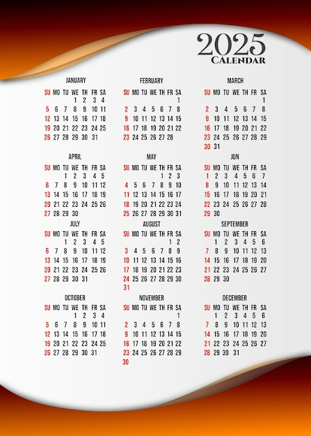 OC Calendar 2025 Design A Visual Masterpiece Design Printable 