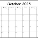 October 2025 Calendar