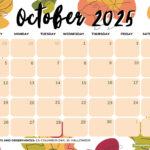 October 2025 Calendar Printable Pretty Printable Clarie Doralynn