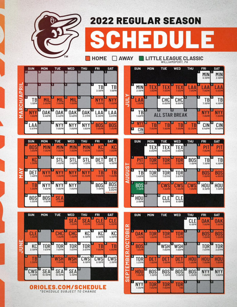 Orioles Schedule 2025 Calendar Edith Teressa