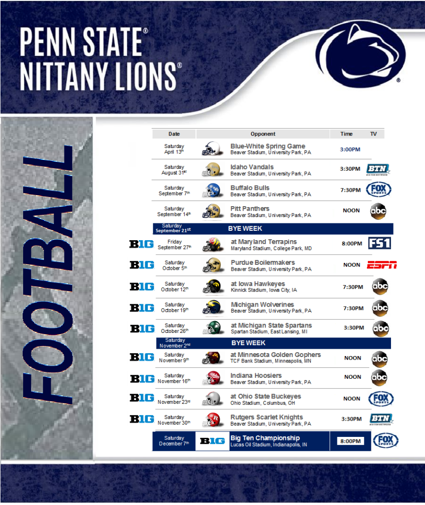 Penn State 2024 2025 Schedule Genna Sarette