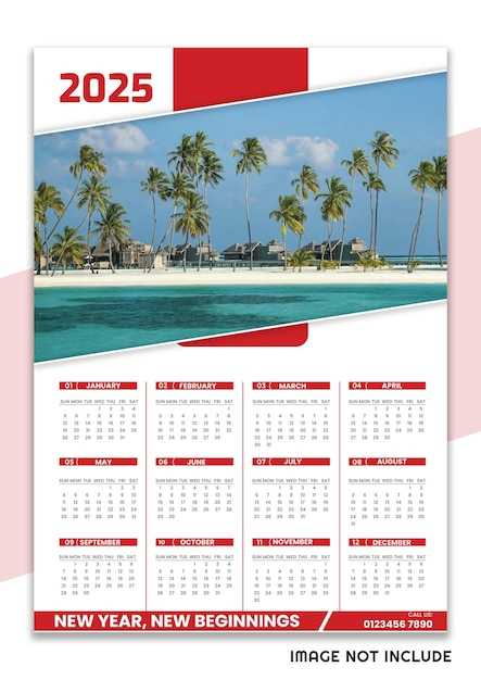 Premium Vector 2025 Calender Design Template