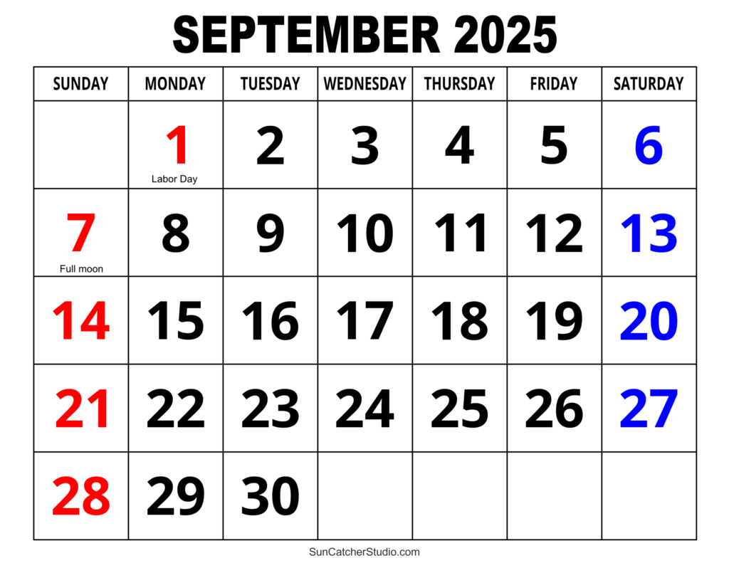 Print 2025 September Calendar Printable Download Joy Marcile