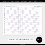 PRINTABLE 2025 Wall Calendar Digital PDF Instant Download 2025 Wall