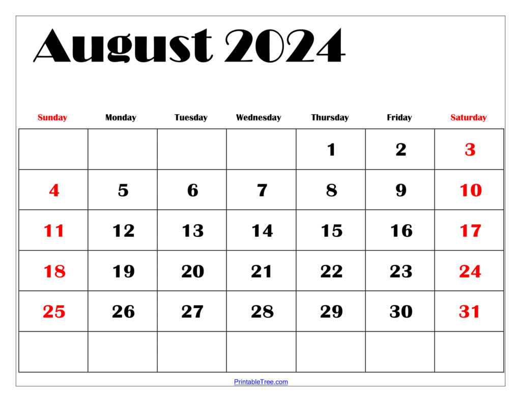 Printable Calendar August 2024 June 2024 Daffy Laurie