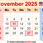 Printable Month Calendar November 2025 Adiana Opaline