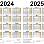 Printable Yearly Calendar 2024 And 2025 Best Ultimate Most Popular