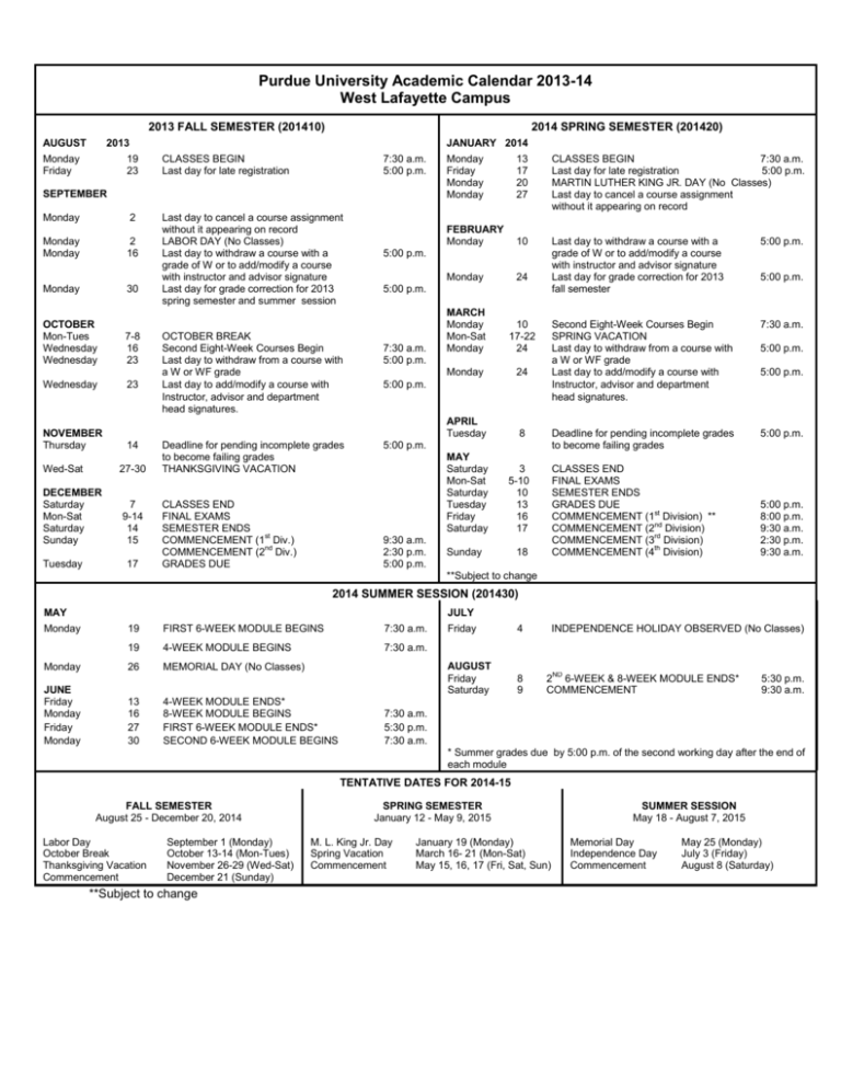 Purdue 2024 2025 Academic Calendar