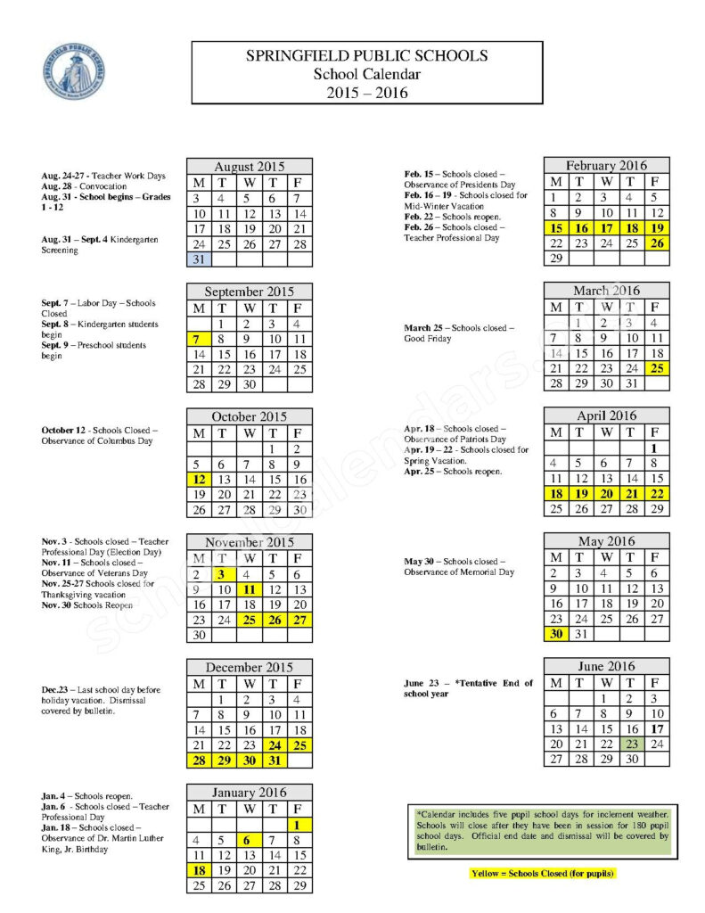 Springfield Missouri Public Schools Calendar 2024 Schoolcalendars