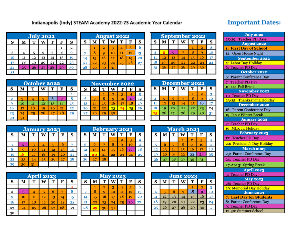 Steam Academy Calendar Printable Calendars AT A GLANCE