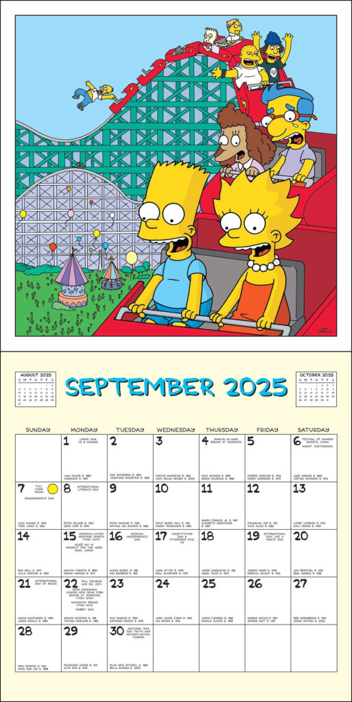 The Simpsons 2025 Wall Calendar Book Summary Video Official 