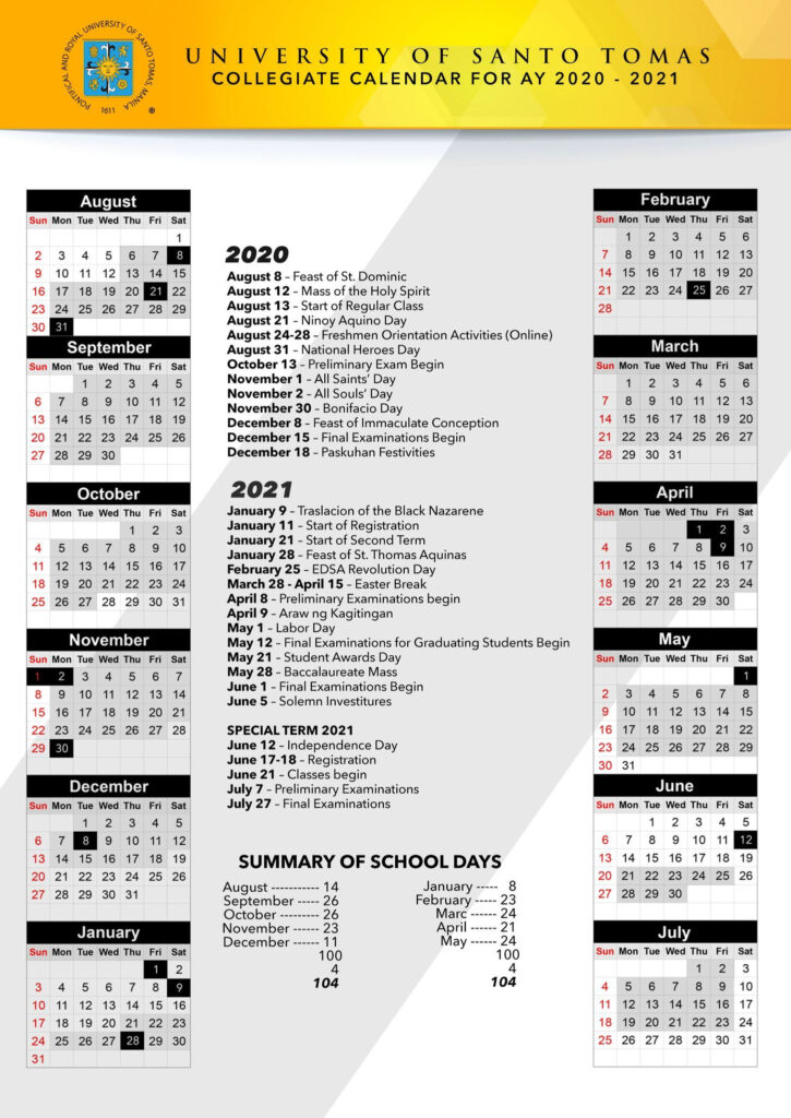 Ust 2024 2025 Academic Calendar Cesya Deborah