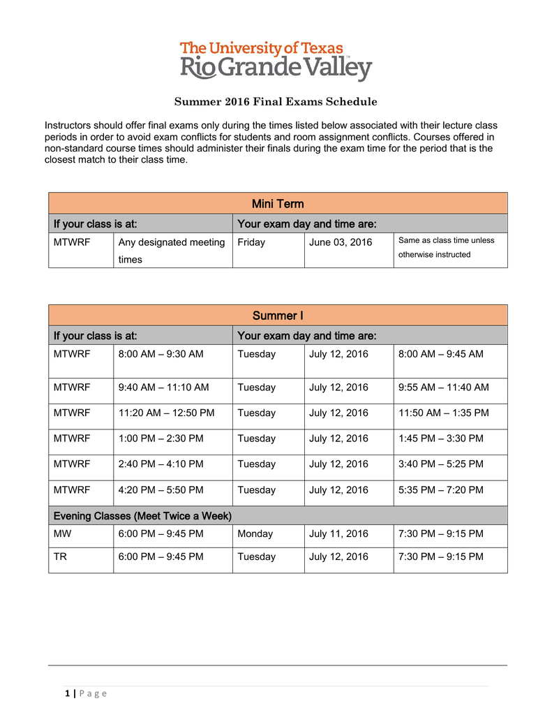 Utrgv Accelerated Calendar