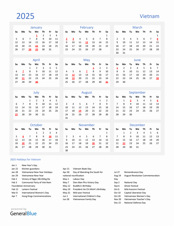 Vietnamese Calendar 2025 Elsa Quintina