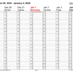 Weekly Calendar 2025 Free Printable Bonni Christi