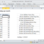 Workdays Per Month Excel Formula Exceljet